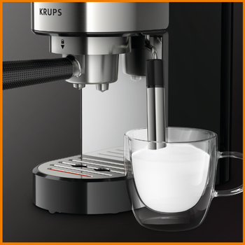 Groupe SEB Krups Virtuoso XP442C11 - Macchina per espresso - Caffè macinato  - Nero - Acciaio inossid, Coffee Machine, Coffee Machines, Office  Supplies