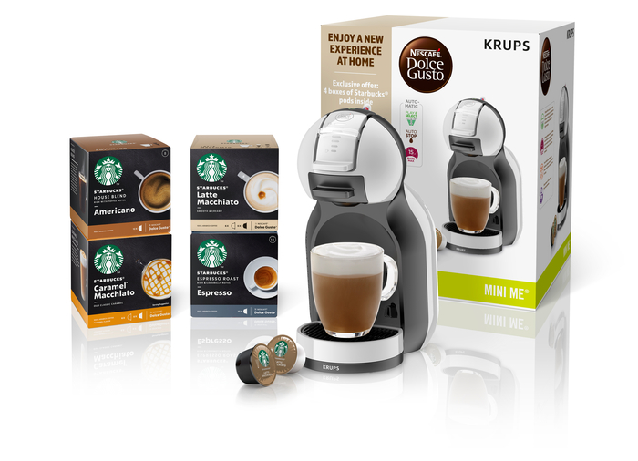 Krups Krups Nescafe Dolce Gusto Mini Me Bundle With Starbucks Coffee Kp123b43